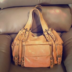 Kooba distressed leather tan tote bag NWT